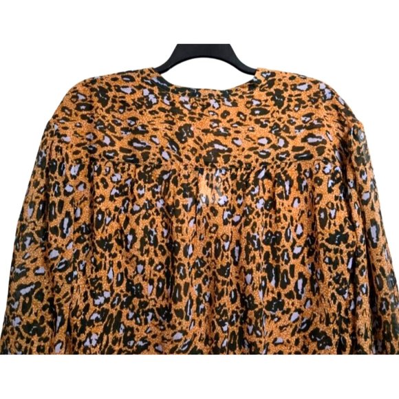 Jessica Simpson Women Cathay Spice Animal Print Split Neck Blouse Top (S) NWT - Picture 5 of 11